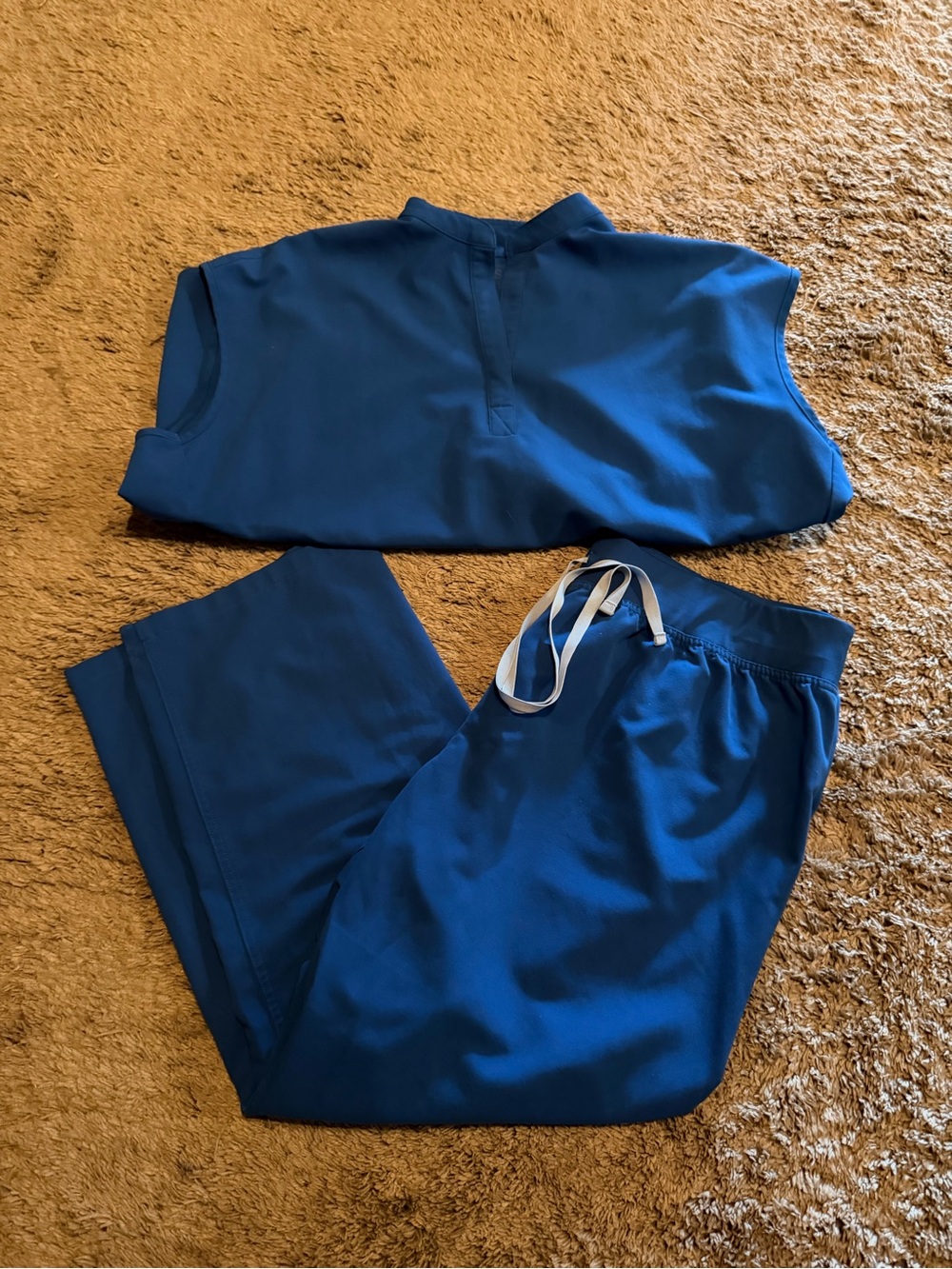 Blue Women's Scrub Pants and Top Set